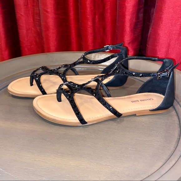 SOLD Gianni Bini Black Rhinestone Sandals - Picture 3 of 6
